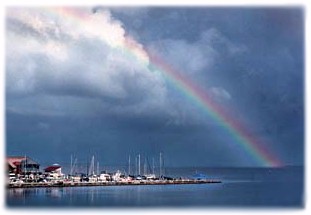 Rainbow over Charlotte Harbor and Fisherman's Village